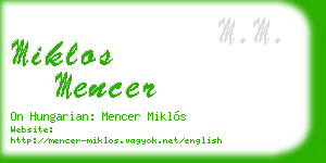 miklos mencer business card